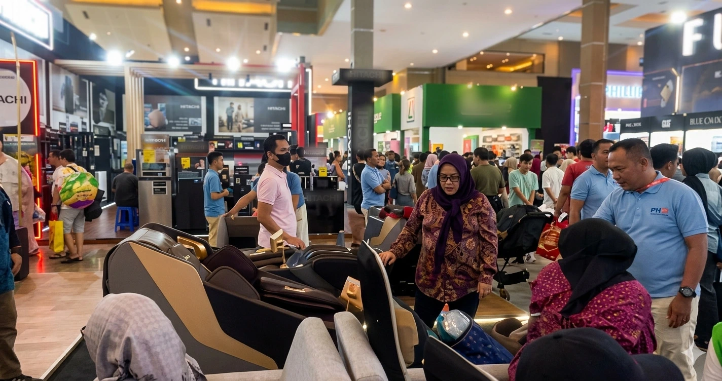 keramaian di depan booth Perfect Health PRJ 2025